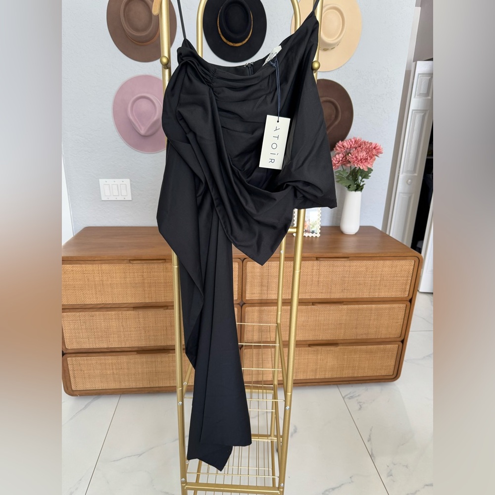 Atoir Black Draped Mini Skirt